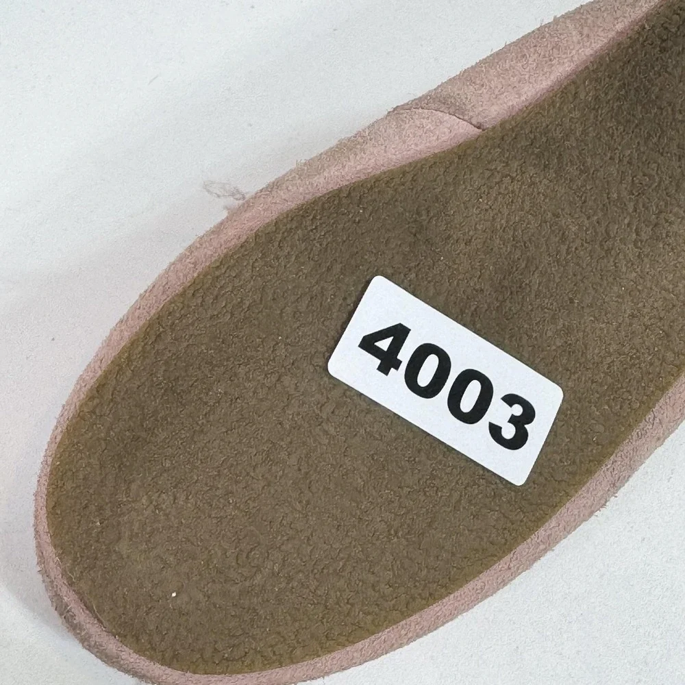 Polo Ralph Lauren Slippers Girls 11 Pink Suede Moccasin Polo Bear Cozy Lined